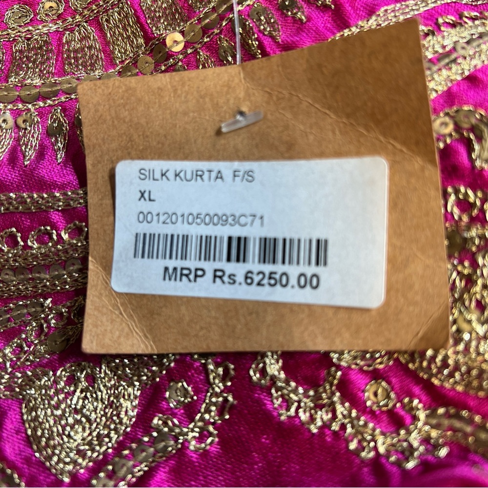 ❤️Seasons NWT Indian Silk Kurta.  Size XL. - Picture 10 of 11